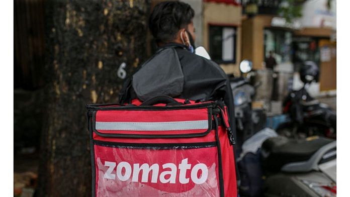 A Zomato delivery rider in Mumbai | Representational image | Photo: Dhiraj Singh | Bloomberg
