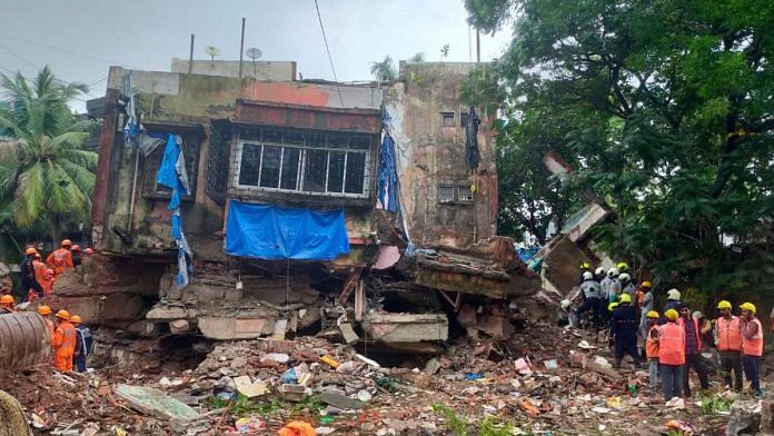 Rescue operation underway after a four-storey building collapsed at Naik Nagar in Kurla East, Mumbai, on 28 June 2022 | PTI