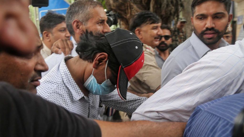 AltNews co-founder Muhammad Zubair being taken to the Patiala House Courts in New Delhi, on 28 June 2022 | Suraj Singh Bisht | ThePrint
