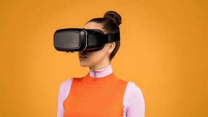 Representational image | A woman using a virtual reality headset | Commons