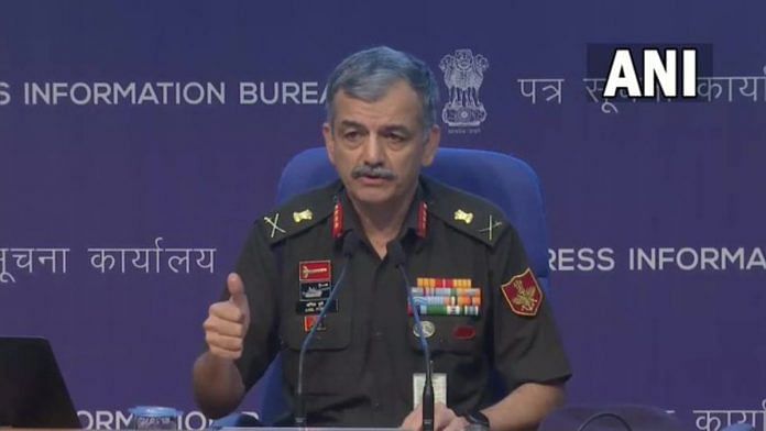 Lt Gen Anil Puri, additional secretary, Department of Military Affairs, during the press conference | Twitter/ANI