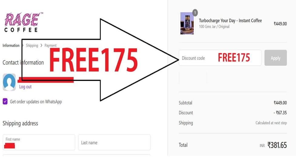 Rage Coffee coupon code FREE175 use discount code get 15% off