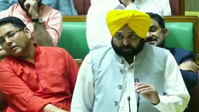 Punjab Chief Minister Bhagwant Mann in the state assembly | ANI
