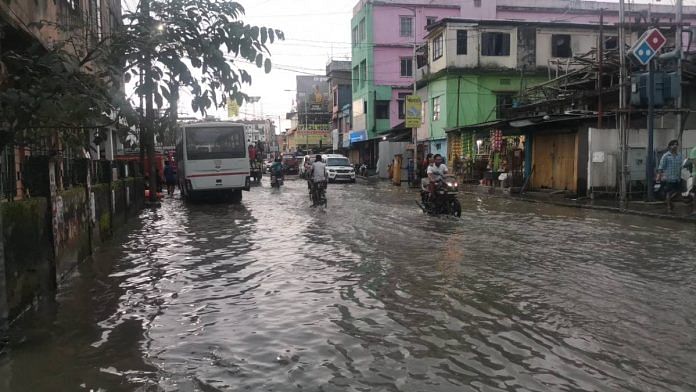 A waterlogged street in Silchar's Kathal area | Photo: Angana
