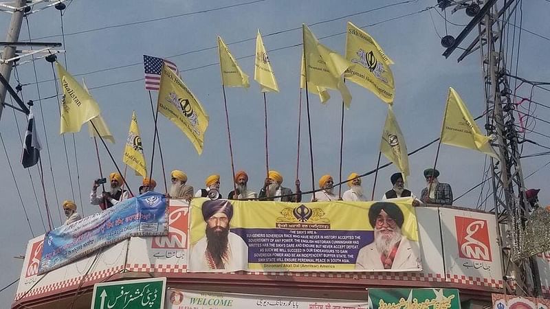 SAD(A) supporters at the Gurdwara Nankana Sahib in Pakistan in 2019 | Twitter/SimranjitSADA