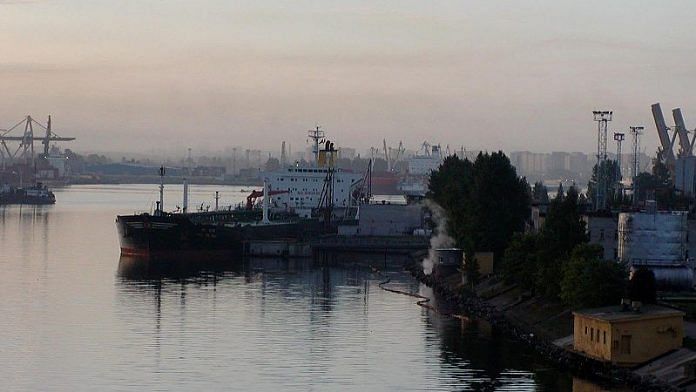 St Petersburg port in Russia