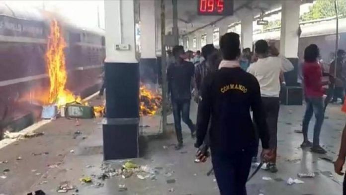 The protest at the Secunderabad railway station | By special arrangement