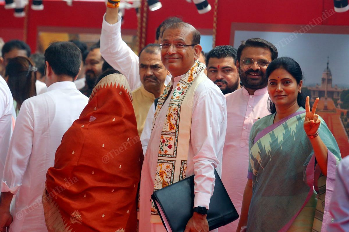 MP Jayant Sinha at Parliament House. Sinha's father Yashwant SInha is the Opposition candidate | Photo: Praveen Jain | ThePrint