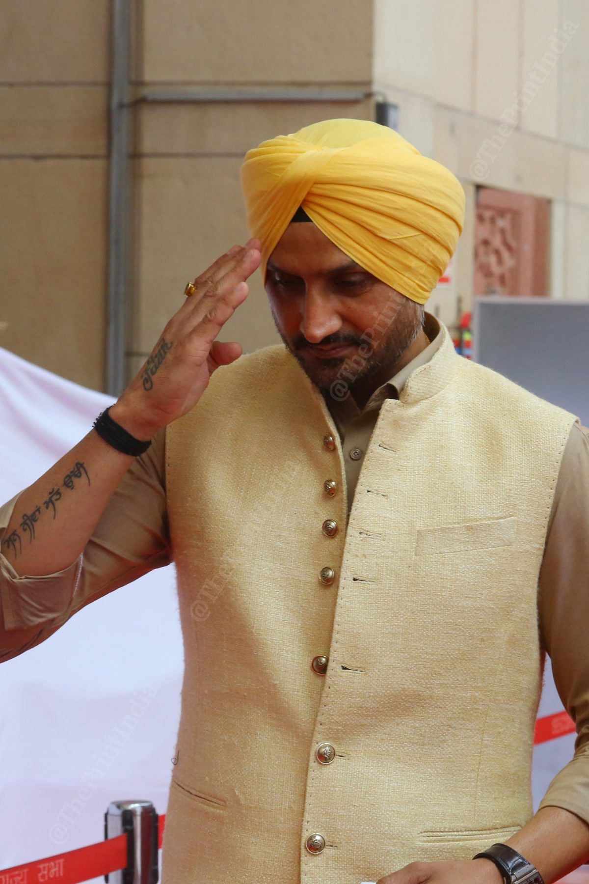 Rajya Sabha MP Harbhajan Singh at Parliament House | Photo: Praveen Jain | ThePrint