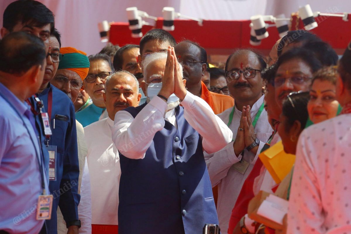 PM Narendra Modi at the Parliament House | Photo: Praveeen Jain | ThePrint