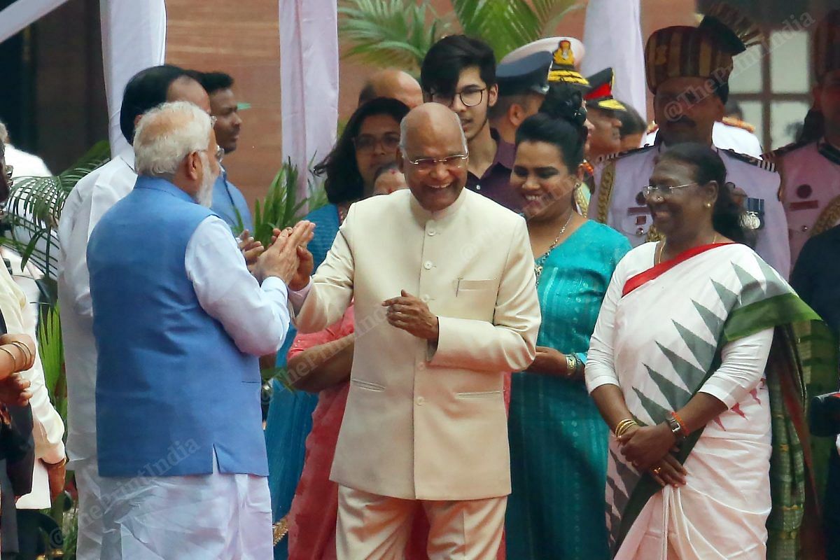 PM Modi greets Kovind and Murmu | Photo: Praveen Jain | ThePrint