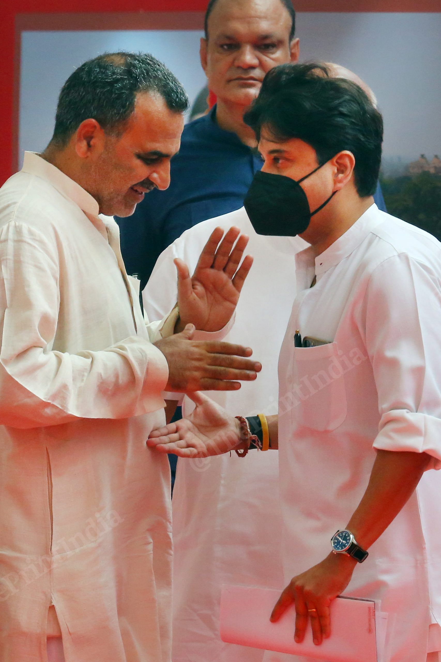 from left to right: MoS Sanjeev Balyan and Civil Aviation minister Jyotiraditya Scindia | Photo: Praveen Jain | ThePrint