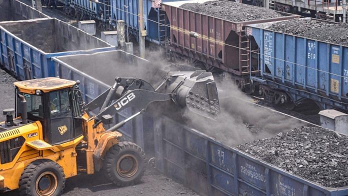 File photo of coal being loaded in wagons | PTI