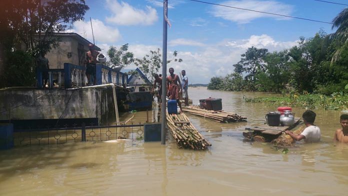 File photo of the flood in outskirts of Silchar town | Angana Chakrabarti | ThePrint
