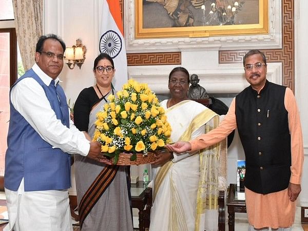 Smriti Irani meets President Murmu at Rashtrapati Bhavan