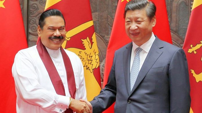 Chinese President Xi Jinping receiving ex-President Mahinda Rajapaksa for official talks on 22nd May 2014 in Shanghai | Source: MFA Sri Lanka