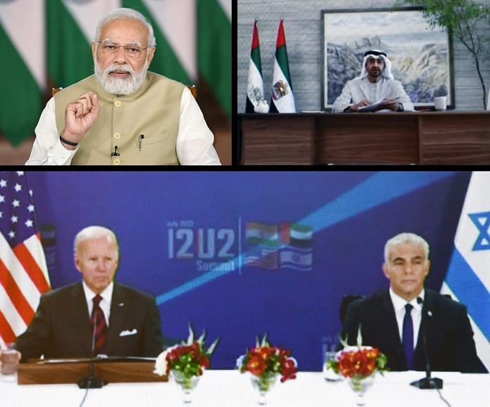 PM Modi virtually addressing I2U2 Summit Thursday | Twitter @MEAIndia