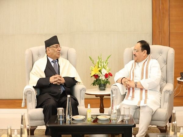 BJP President JP Nadda meets former Nepali PM Prachanda under 'Know BJP' campaign