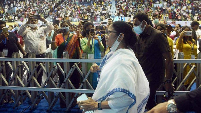 West Bengal CM Mamata Banerjee at TMC's Martyrs' Day rally in Kolkata | Photo: ANI