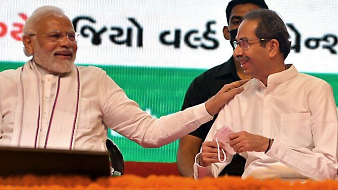 File image of PM Narendra Modi with Uddhav Thackeray | ANI photo