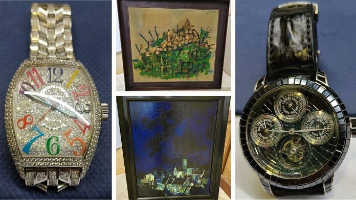 Some of the luxury watches & expensive paintings recovered by the CBI | By special arrangement