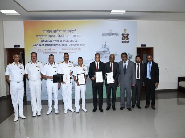 India's first Indigenous Aircraft Carrier 'Vikrant' handed over to Indian Navy