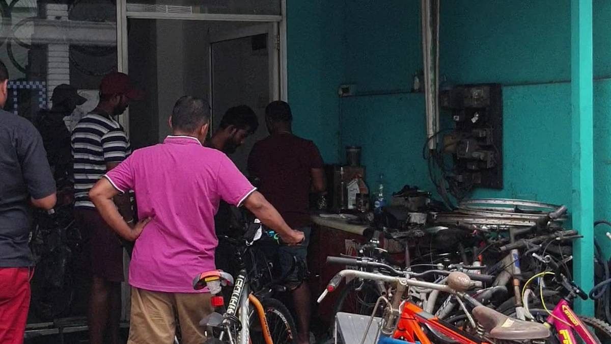 A crowded cycle shop in a Colombo suburb | Photo: Regina Mihindukulasuriya | ThePrint