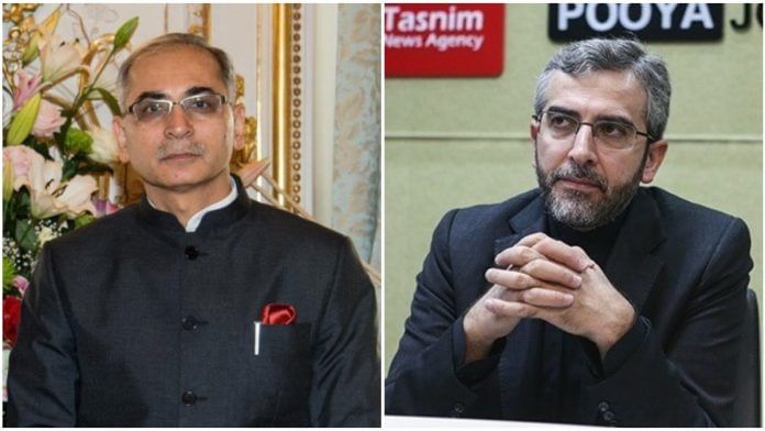 File photos of Foreign Secretary Vinay Kwatra (right) and Iran's deputy minister of political affairs Ali Bagheri Kani (left) | Twitter/Commons
