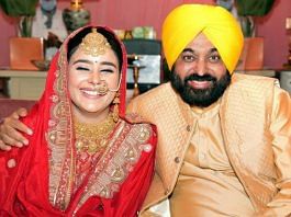 Bhagwant Mann poses with wife Gurpreet Kaur Thursday | ANI