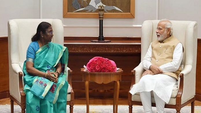 Prime Minister Narendra Modi and NDA presidential candidate Droupadi Murmu | ANI file photo