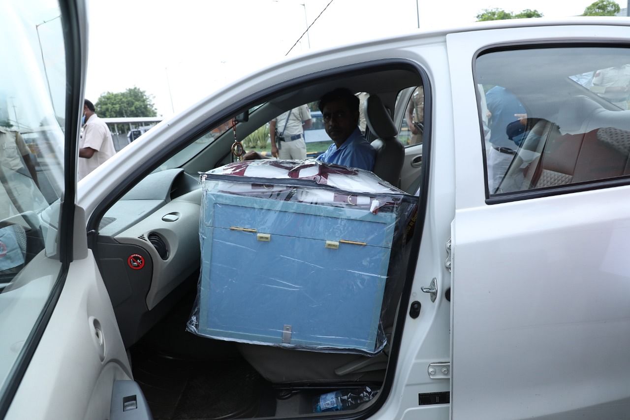 A ballot box leaves for the airport | Photo: ECI