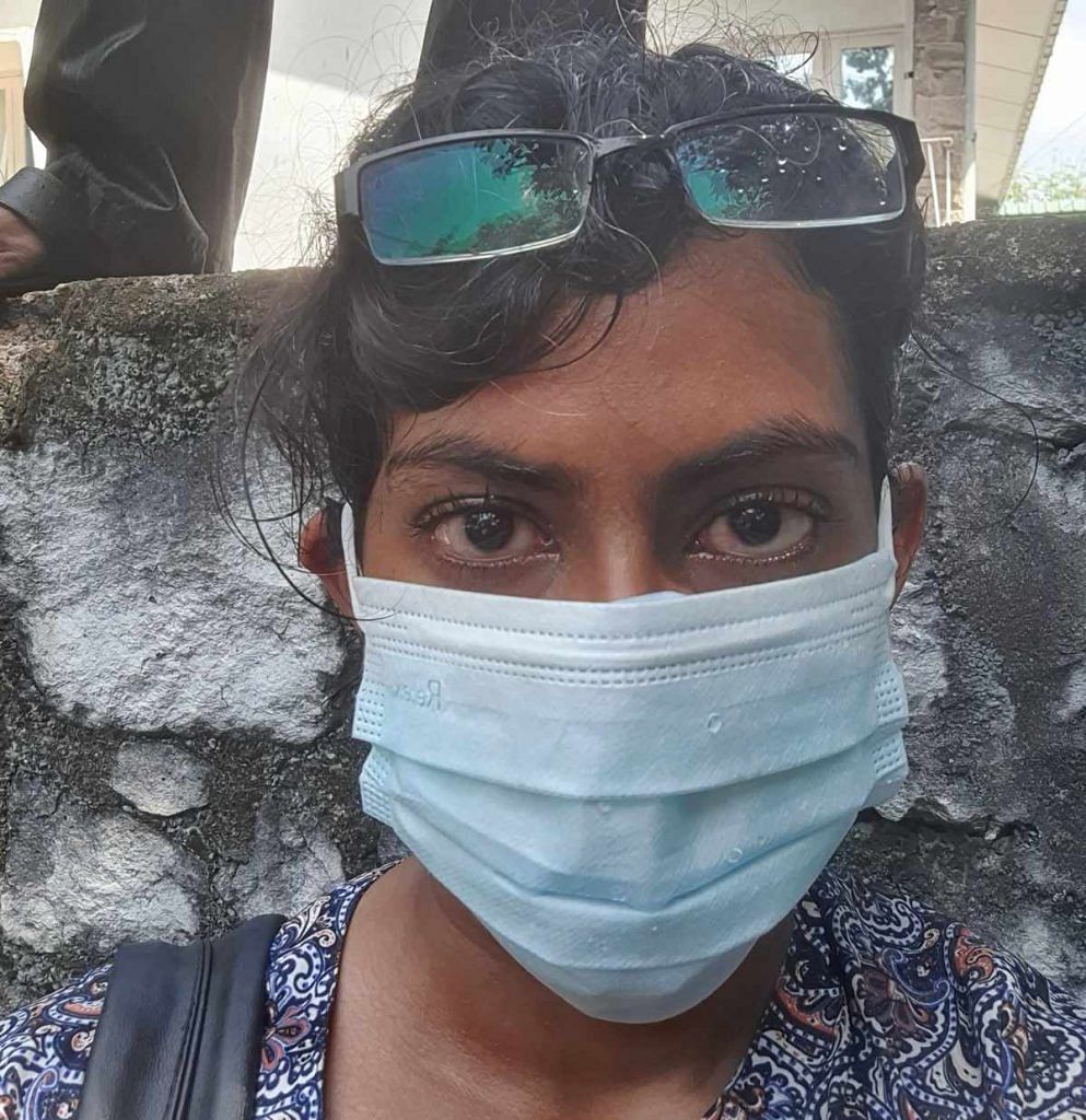 Regina Mihindukulasuriya, shortly after being teargassed | Regina Mihindukulasuriya | ThePrint