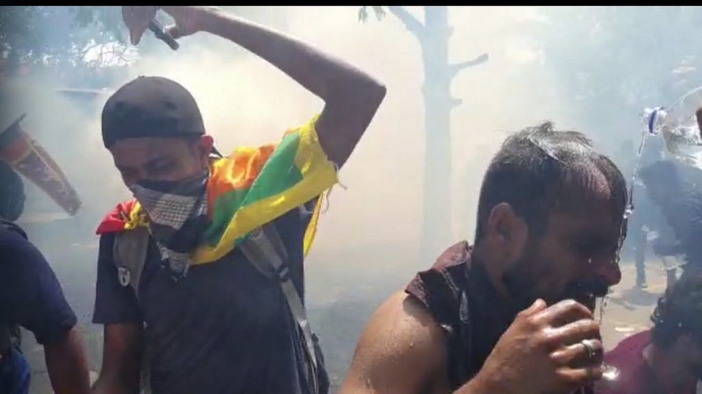 Regina Mihindukulasuriya was capturing images at Colombo's Prime Minister's Office when this round of teargas hit her and others | Regina Mihindukulasuriya | ThePrint