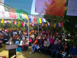A gathering of people at a literary event in Nainital, Uttarakhand. Many festival directors prefer a smaller crowd to create an 'intimate affair' between authors and the audience. Photo Credit: Himalayan Echoes festival
