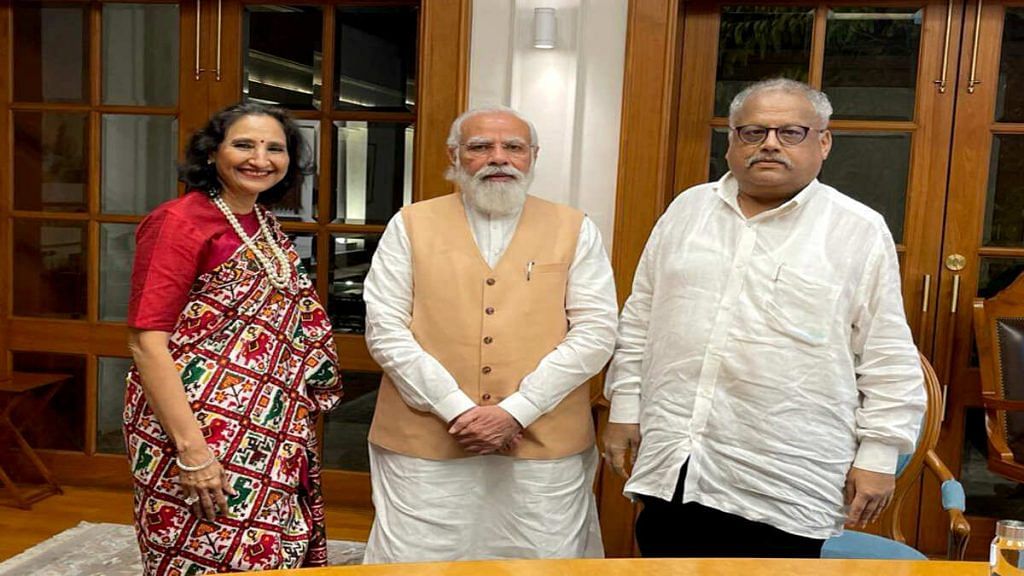File photo of S Quacquarelli Symonds Ltd MD Nunzio Quacquarelli and investor Rakesh Jhunjhunwala (far left) called on Prime Minister Narendra Modi in New Delhi | ANI 