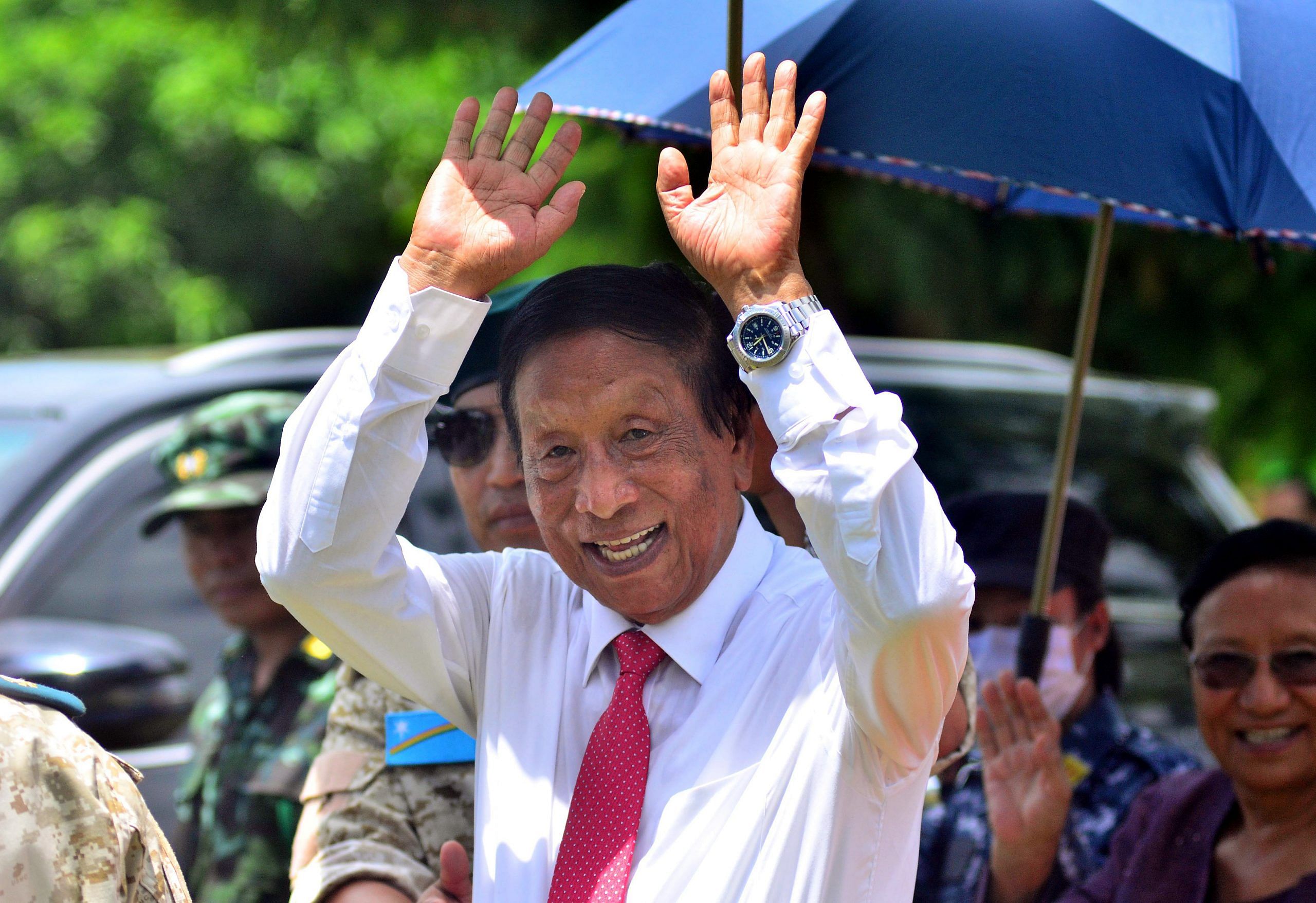 76th Naga Independence Day celebrations at Hebron The National Socialist Council of Nagaland-Isak-Muivah (NSCN-IM)’s Thuingaleng Muivah waves as he leaves after attending the 76th Naga Independence Day celebrations at Hebron, in Dimapur | ANI