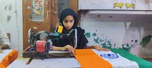Rubina, 22, has been into stitching since 4 years and is now working at NN embroidery, one of the units that deals in flags and badges. | Chitvan Vinayak | ThePrint
