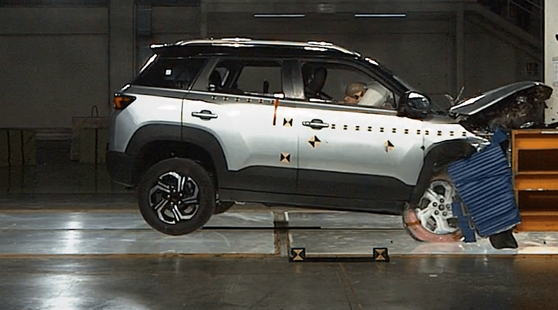 Maruti Suzuki Brezza Frontal offset Crash testing | Photo Credit: Maruti-Suzuki