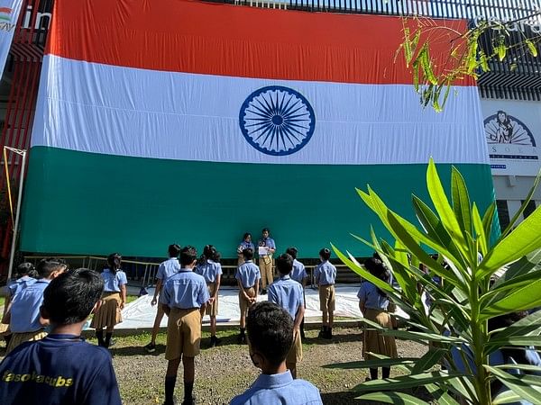 Asoka World School in Kochi, Kerala hoisted the largest flag to celebrate 75th Independence Day