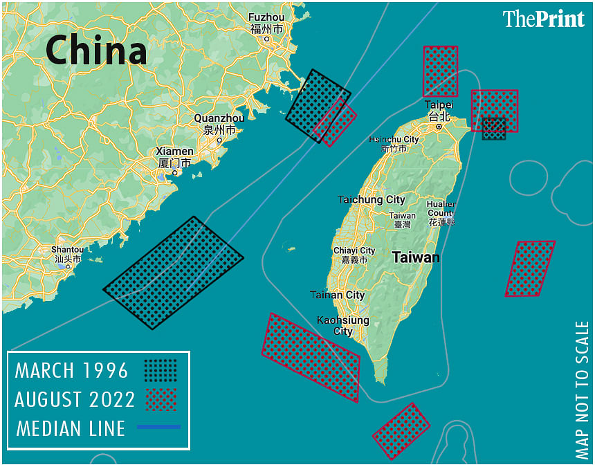 Chinese PLA drills around Taiwan | Illustration: Soham Sen | ThePrint
