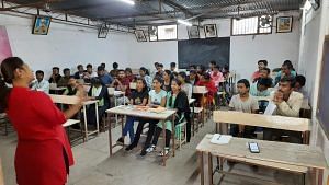A class in session with Eklavya's batch of postgraduate aspirants in the old campus of Savitri JyotiRao College of Social Work in Yavatmal | Nidhima Taneja | ThePrint