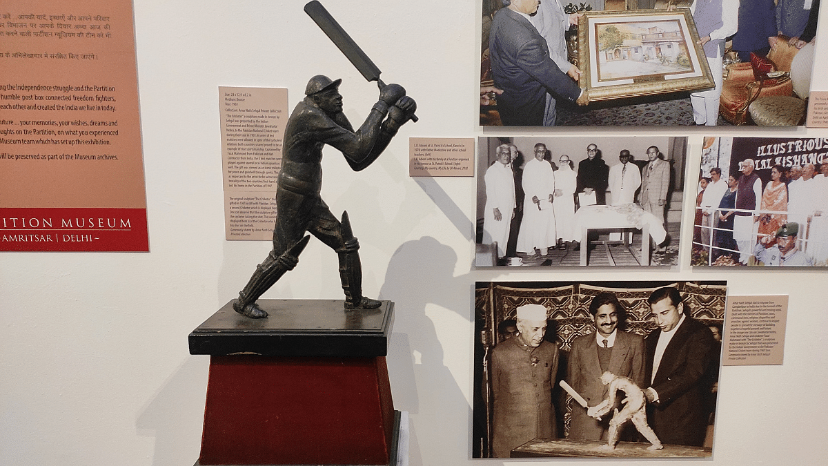 'The Cricketer' by Amarnath Sehgal was gifted to the Pakistan Cricket Team on their tour of India in 1961. A second sculpture of the same one was made and is on display at the NGMA | Sanskriti Bhatnagar/ThePrint
