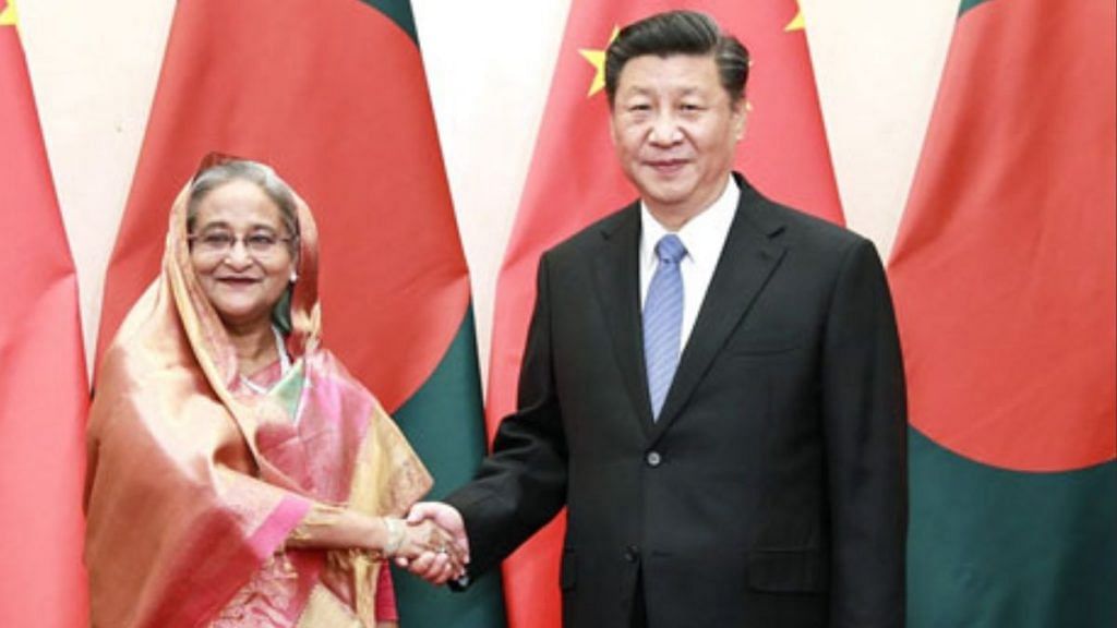 Representative image | Bangladesh PM Sheikh Hasina (L) with Chinese premier Xi Jinping (R) | MFA China