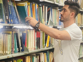Izhar, an Afghan student at the university library | Special arrangement