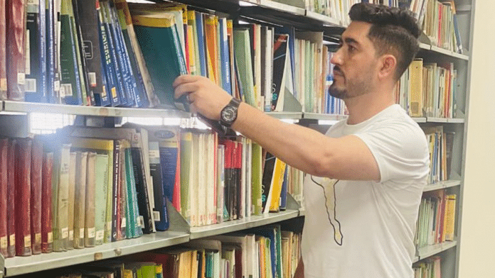 Izhar, an Afghan student at the university library | Special arrangement
