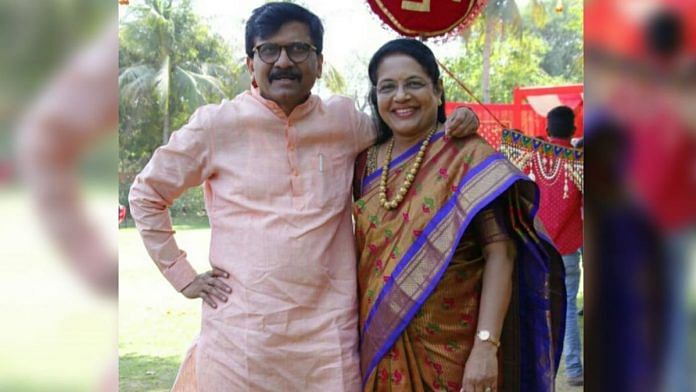 File image of Shiv Sena leader Sanjay Raut with wife Varsha Raut | Facebook/@VarshaSanjayRaut