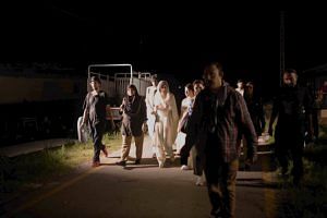 The cast and crew of Fatima Jinnah on their way to the sets | Danial Afzal