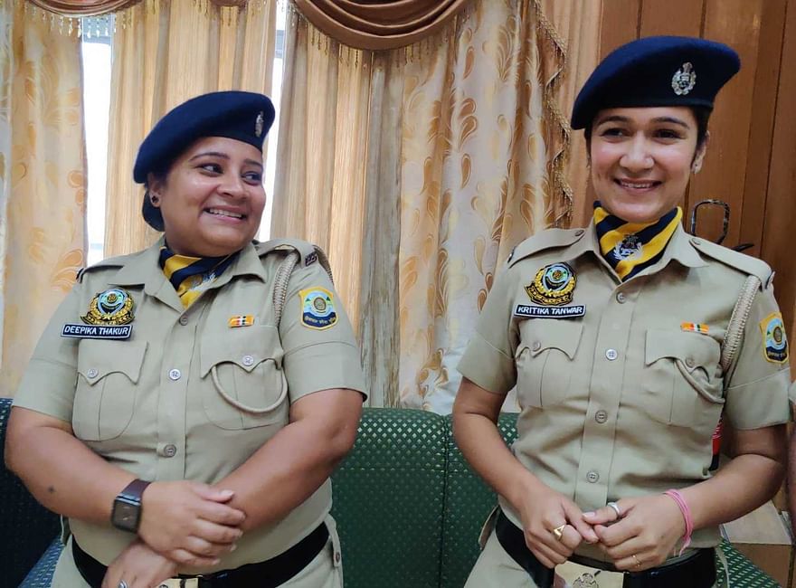 Constables Kritika Tanwar and Deepika Thakur are the only female band members | Shubhangi Misra/ThePrint