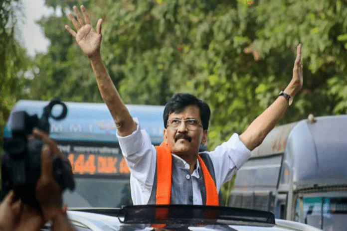 File photo of Shiv Sena's Rajya Sabha MP Sanjay Raut who has been arrested in the case related to alleged irregularities in Patra Chawl development case | PTI