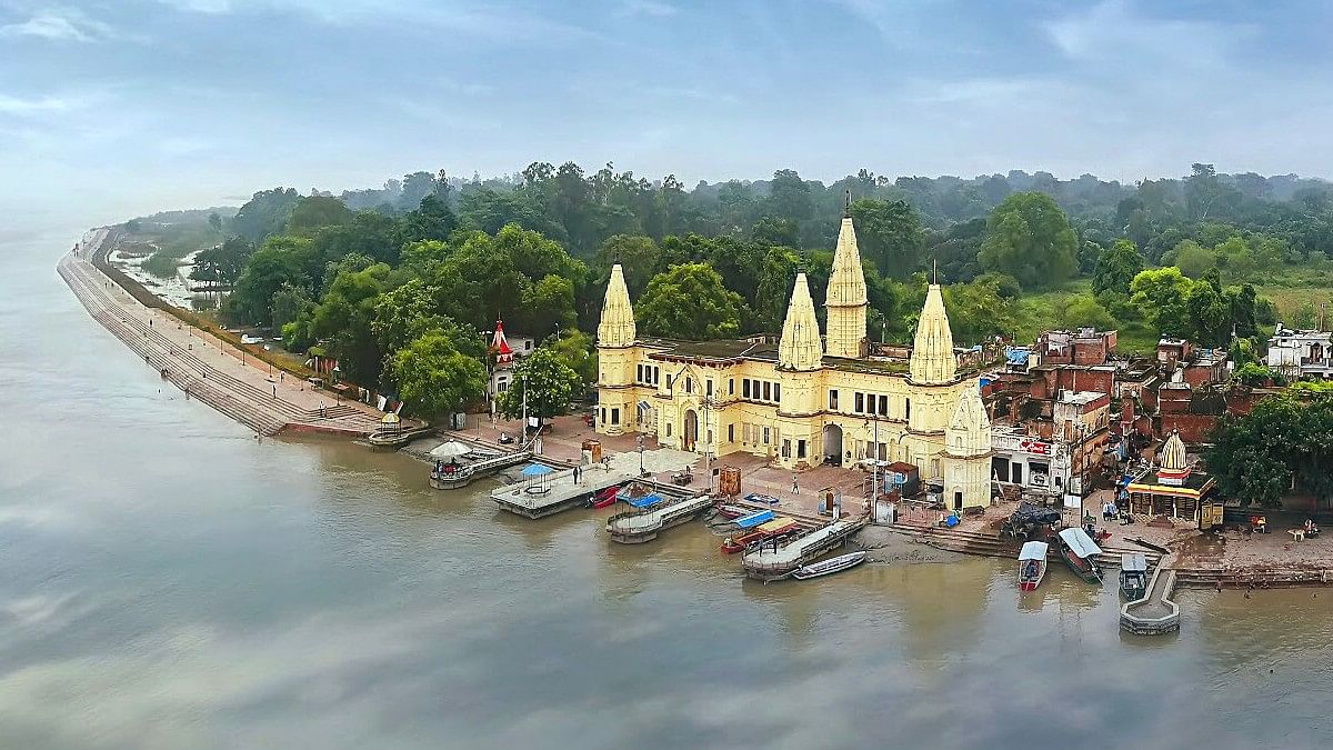 An aerial view of the banks of Saryu river in Ayodhya | Representational image | ANI